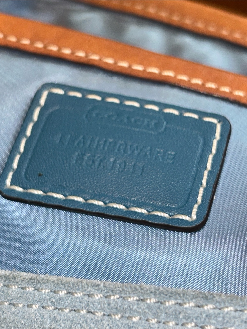 Coach Blue Satchel with Light Blue Trim and Dual Handles - Picture 8 of 9